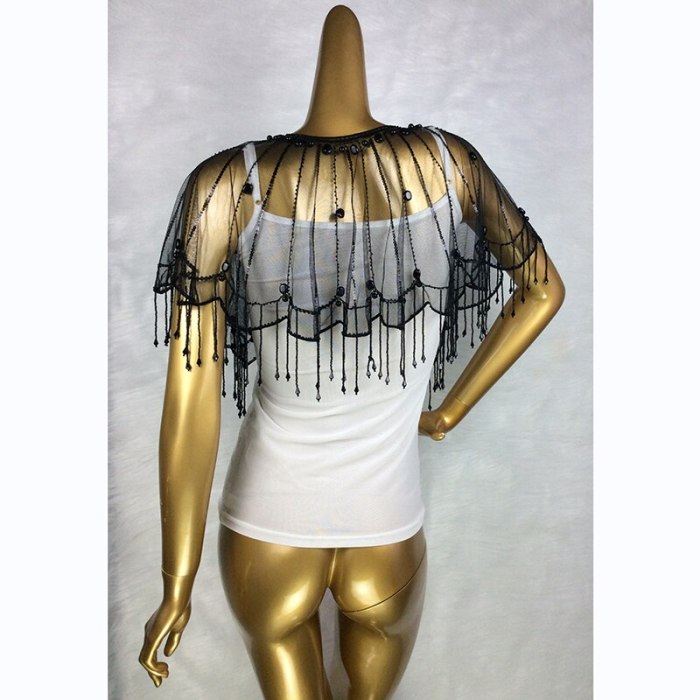 New Hot Women's Lady Fashion Handmade Beaded Silk Tassels Striped Shawl Cover Up See-Through fringe Wraps Scarf Shawl