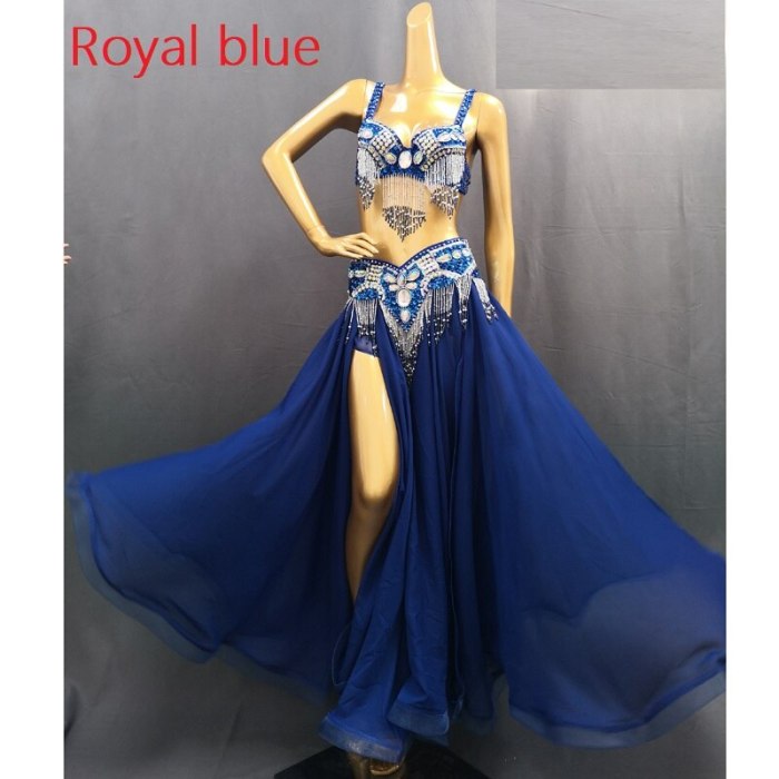 Hot Sale Professional Women belly dance costume wear for stage performance outfit 3piece suit Beaded carnival dancer costume set TF1618 + SK1905