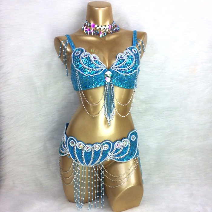 New arrival Women's beaded belly dance costume wear Bra+Belt set Sexy ladies bellydancing Carnival costumes bellydance clothes BY2152 (3pcs/set)