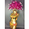 Hot selling Sexy Samba Rio Carnival Costume new belly dance costume with hot pink & orange Feather Head piece C1407  GOLD