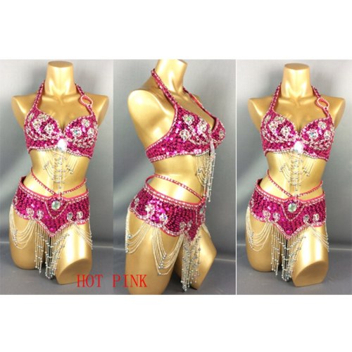 hot selling Sexy Samba Rio Carnival Costume  new belly dance costume with hot pink Feather Head piece C209 hot pink