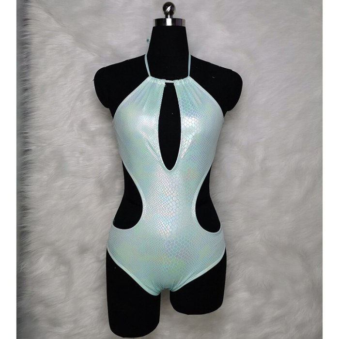 Newest Hot Women Glitter Laser Swimsuit One Piece Shiny Bikini Set Sexy Girl Summer Holiday Swimwear Beachwear Bathing Suit