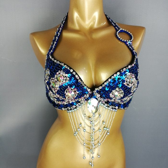 Free shipping new womens belly dance costume beading Sequin bra lady belly  dancing clothes sexy night club Bellydance BRA TOPS