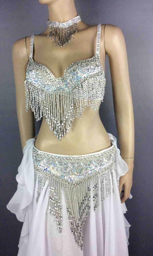 Belly dancing Performance costumes,handmade beading set bra,belt and skirt costumes,gold & silver T201+SK29