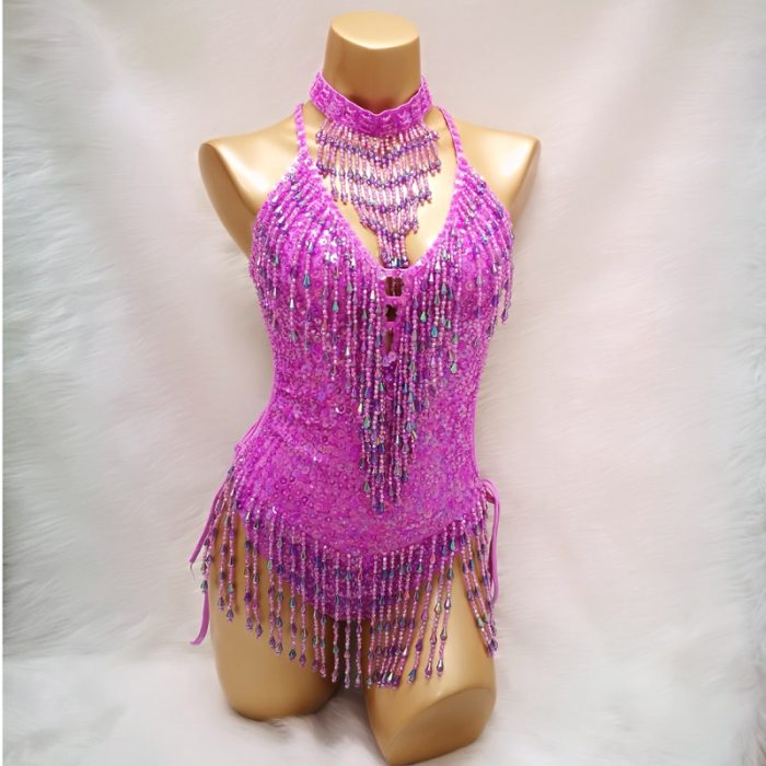 Sexy showgirl carnival costumes for EDC beading Sequin One-Piece Bodysuit Outfit Costume Stage Performance Leotard DJ Party BS11