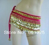 Belly dance Hip Scarf 338 coins gold/silver Coin Belt Wraps HS1015