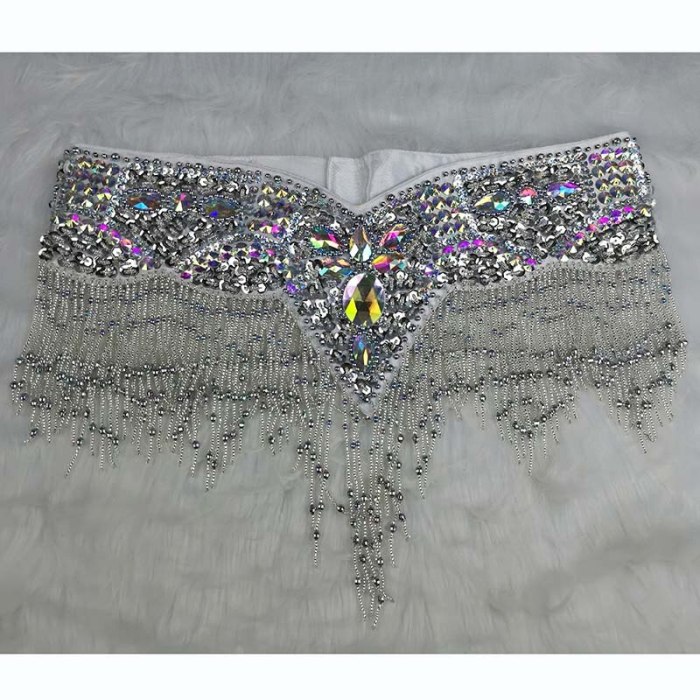 High Quality  Women's sequins Belly Dance Costume Sexy Hip Scarf Wrap bellydance Belt with tassel  beading waist chain BELT1618