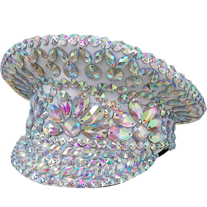 Handmade Captain Hat Carnival costume Performance cap Stage Dance Show Festival hat military hat H001