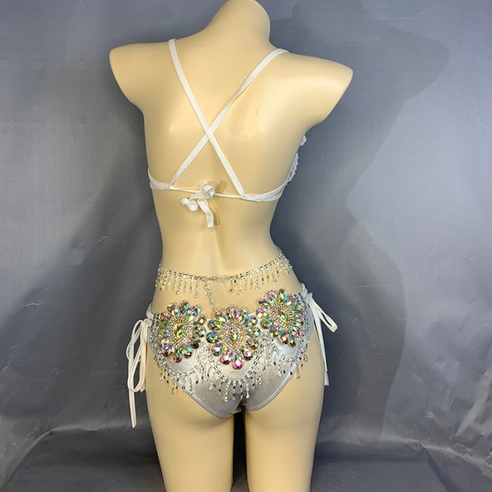 New Arrival Sexy Samba Carnival For Women Wire Bra & Belt Crystal Stones Samba Suit Outfit C033