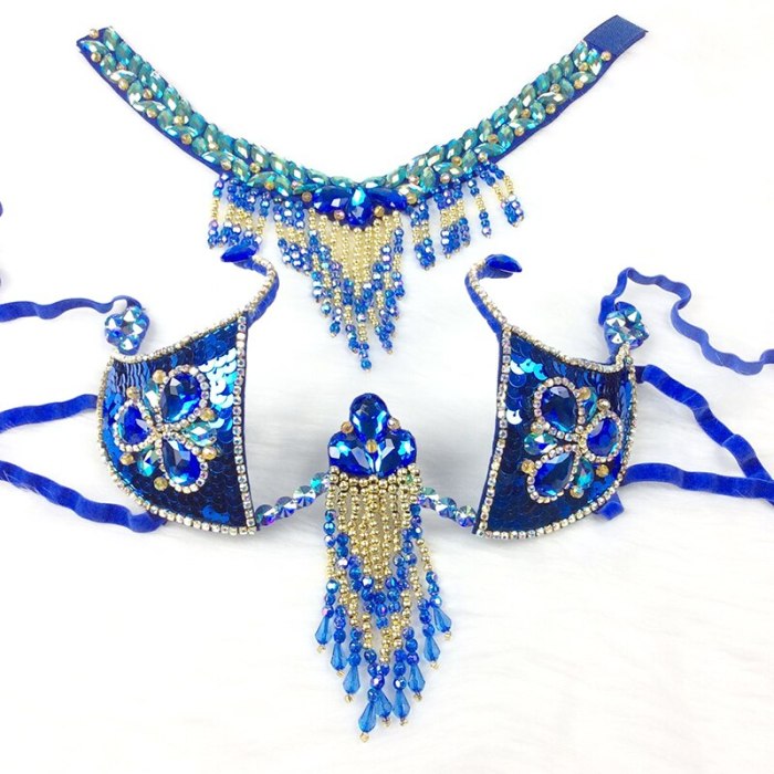 Sexy Samba Carnival Costumes Handmade Beaded Bra&Thong Set Women Outfit Belly Dance Clothes Nightclub Party Showgirl dance wear C022