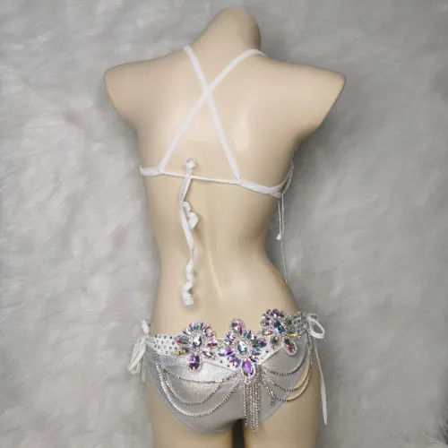 Samba Carnival Wire Bra & Panty & Belt Set Hand Made Belly Dancing Costume Outfit FREE SHIPPING CB026