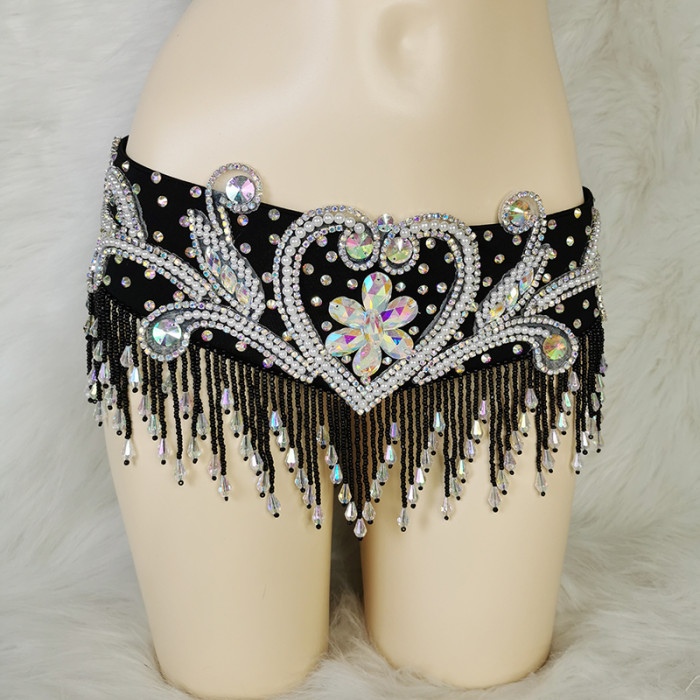 Hot sale Women's beaded Crystal belly dance costume wear bra belt 2pc set clothes bellydance Carnival sexy bellydancing costumes  tf1909