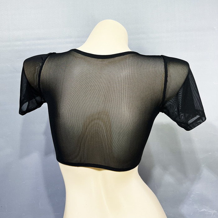 Sexy Net Bottoming Shirts Women Ladies Underwear Tops Transparent Mesh Blouse Yoga Belly Dance Costumes Clothes Clubwear Vest