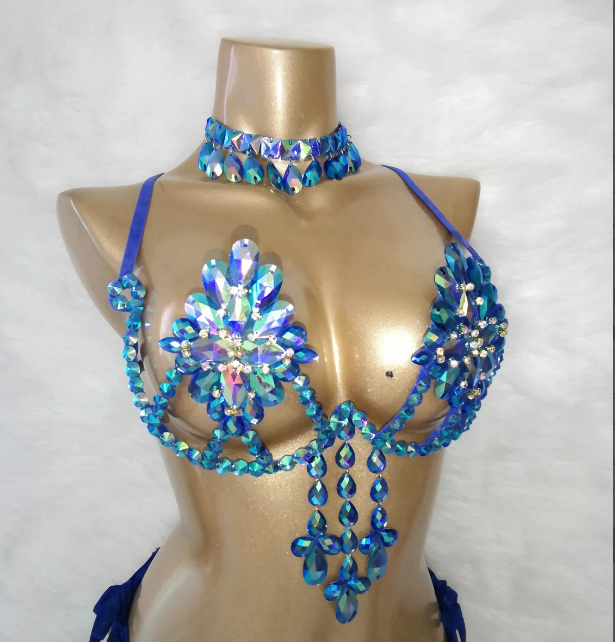 New Sexy Wire Bra For Carnival Costume Women Samba Costumes Top Bra Stone  Belly Dancing Party Nightclub WIRE BRA