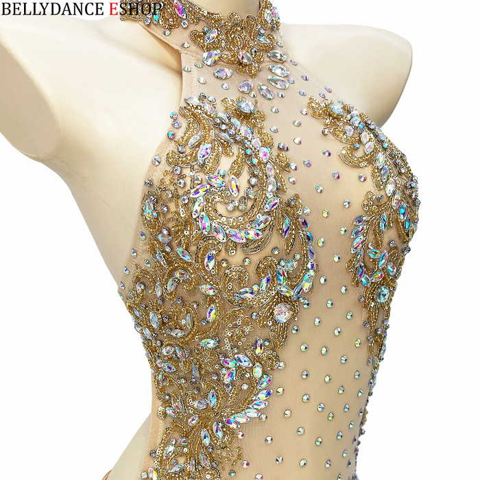 Flashing Sequins One-Piece Bodysuit Women's Singer Dance Sexy Evening Carnival Costumes Stage Dance Wear Nightclub Outfit BS2103