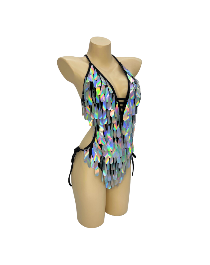 Flashing Sequins One-Piece Bodysuit Women's Singer Dance Sexy Evening Carnival Costumes Stage Dance Wear Nightclub Outfit BS2106