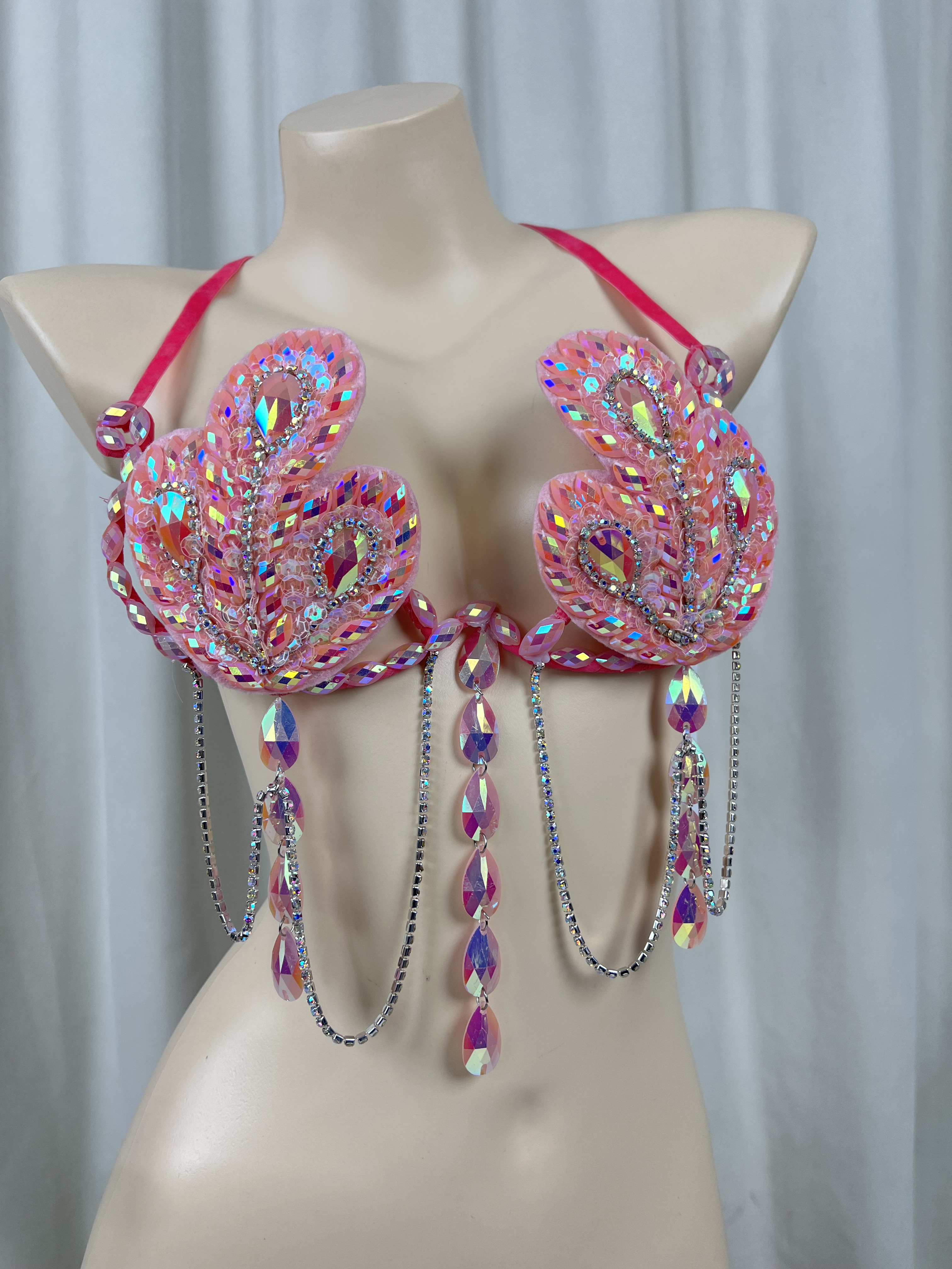 BQYQFXX Samba Carnival Bra Rainbow Stone Sexy Belly Dancing Wire Bra BB003  (Bands Size : 32, Color : White Multi) : : Clothing, Shoes &  Accessories