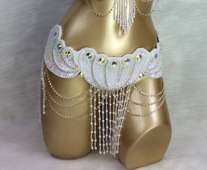 New style Belly Dance Costume Women sequins Hip Scarf Wrap bellydancing Belts with tassel beads waist chain BELT 2152