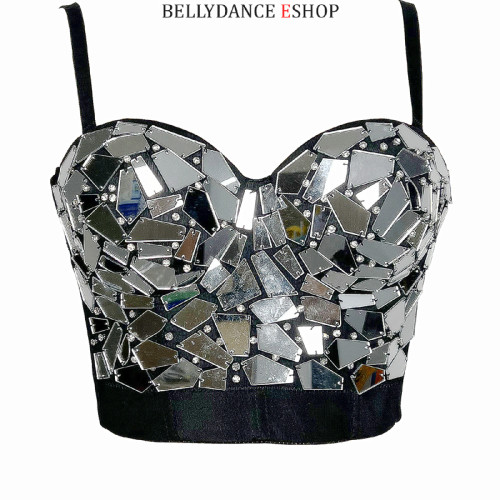 New Sexy Women's Punk Style Beaded Party Club BraDiamond Rave Studded Bra Nightclub Costumes Bras Clubwear DBRA025