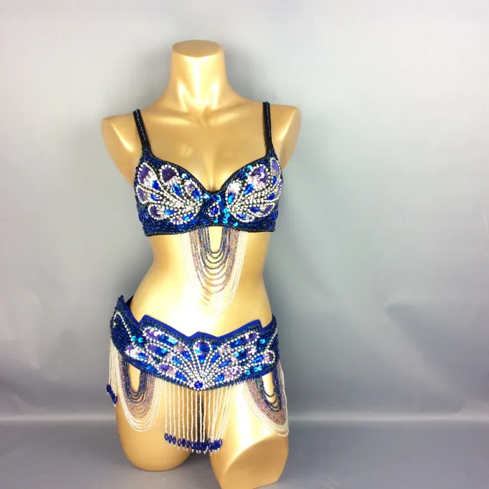 new design-butterfly women belly dance costume wear BRA+belt 2piece/set ,accept any size TF1359