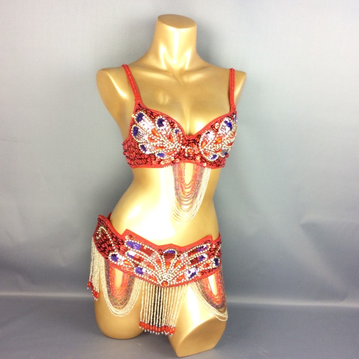 new design-butterfly women belly dance costume wear BRA+belt 2piece/set ,accept any size TF1359