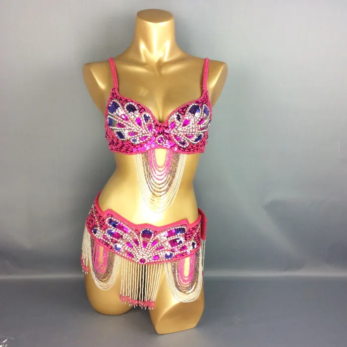 new design-butterfly women belly dance costume wear BRA+belt 2piece/set ,accept any size TF1359