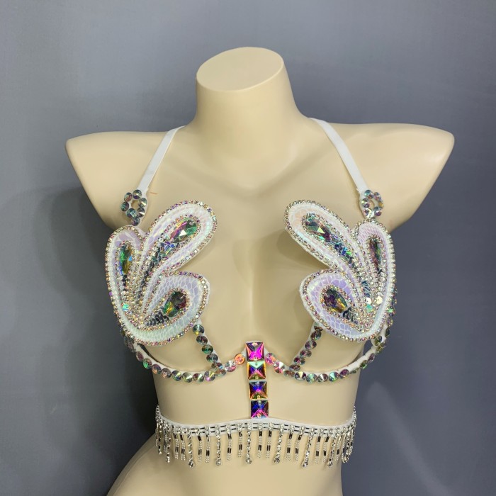 New Arrival Sexy Samba Carnival For Women Wire Bra,mini skirt and panty  stones Samba Suit C032