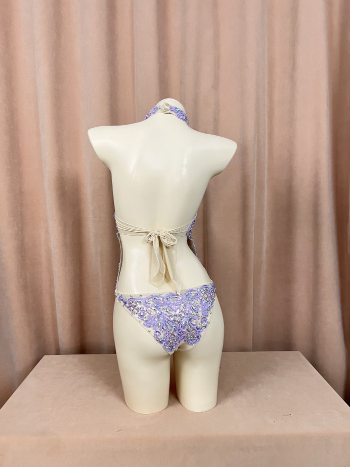 Flashing Sequins One-Piece Bodysuit Women's Singer Dance Sexy Evening Carnival Costumes Stage Dance Wear Nightclub Outfit BS2103