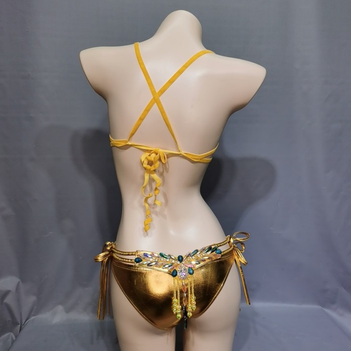 New Style Sexy Samba Carnival For Women Wire Bra & Belt  stones Samba Suit C039
