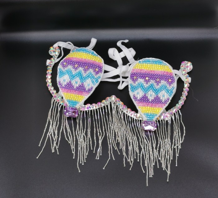 Samba Carnival Rave Festival Party Wire Bra Rainbow Stone For EDC Festival