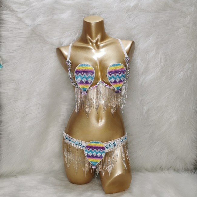 Samba Carnival Wire Bra And Belt  Hand Made 2 Piece For EDC Festival