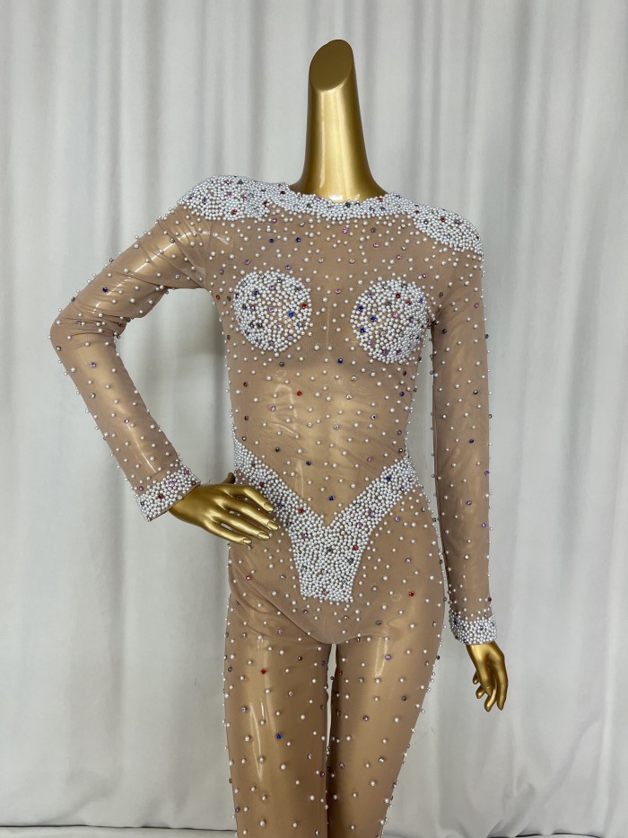 New Style Beading Bodysuit Female carnival costumes