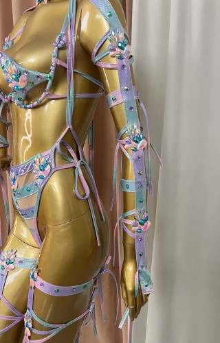 carnival 2024 multi color design with stones for rave EDC party,samba carnival