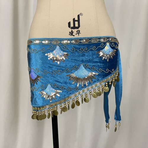 new style Tassel belly dance Waist chain hip scarf Triangle Shawl Belt with Sequin Women's BellyDance Belt 4 colors