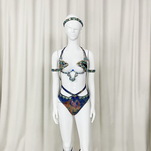 Samba Carnival Handmade Wire Bra And Bottom With Headpiece And Arm,Leg Piece For Halloween Festival