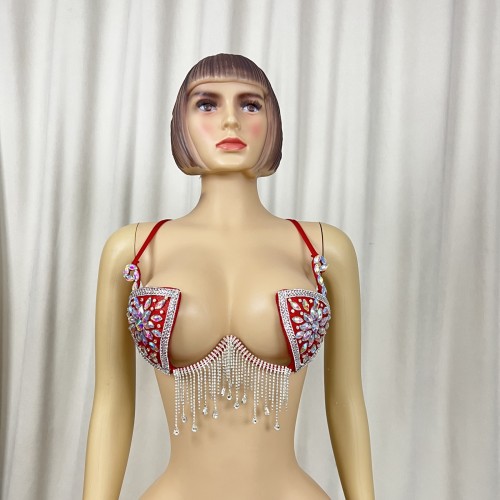 New Style Samba Carnival Handmade Wire Bra With Stones And Diamond Chains For EDC Halloween