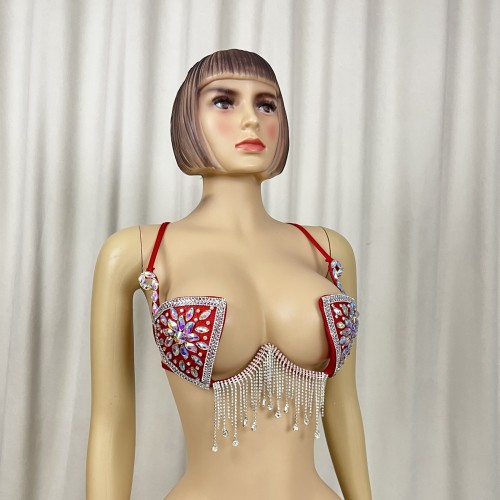 New Style Samba Carnival Handmade Wire Bra With Stones And Diamond Chains For EDC Halloween