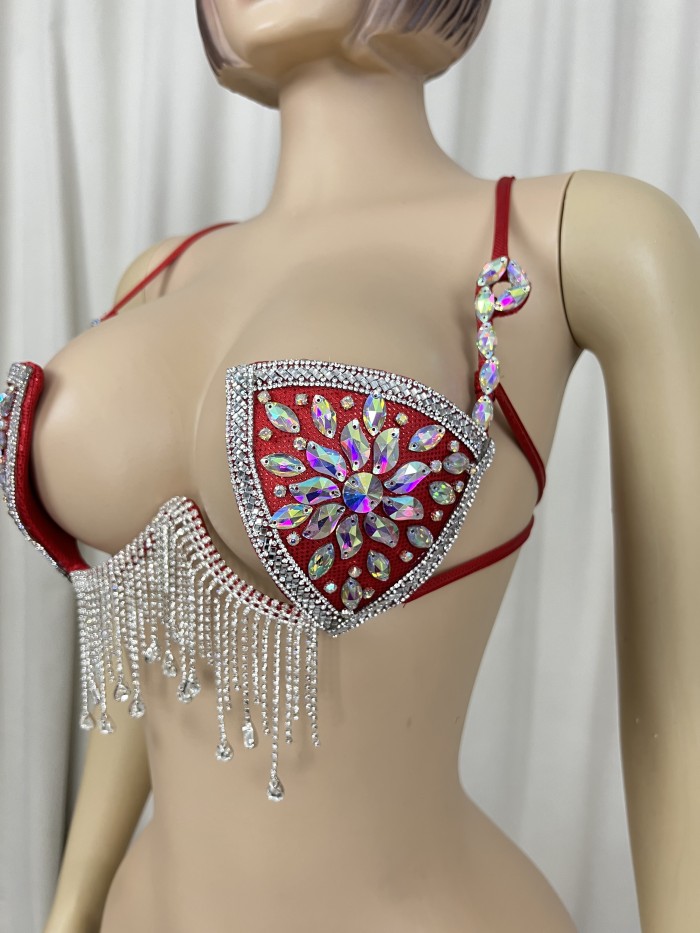 New Style Samba Carnival Handmade Wire Bra With Stones And Diamond Chains For EDC Halloween