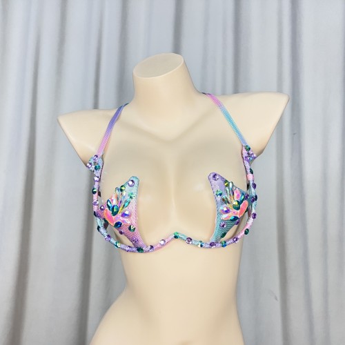 Samba Carnival Handmade Wire Bra With Stones And Beads For EDC Performance
