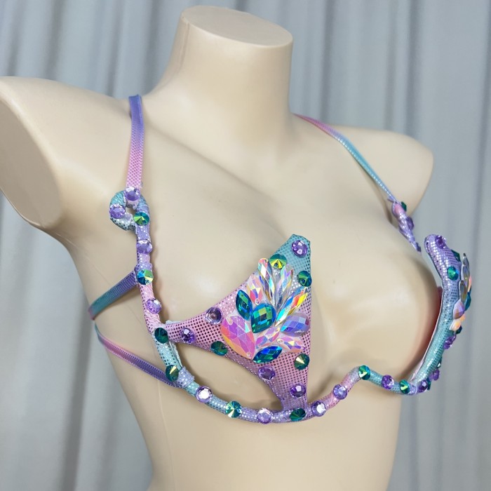 Samba Carnival Handmade Wire Bra With Stones And Beads For EDC Performance