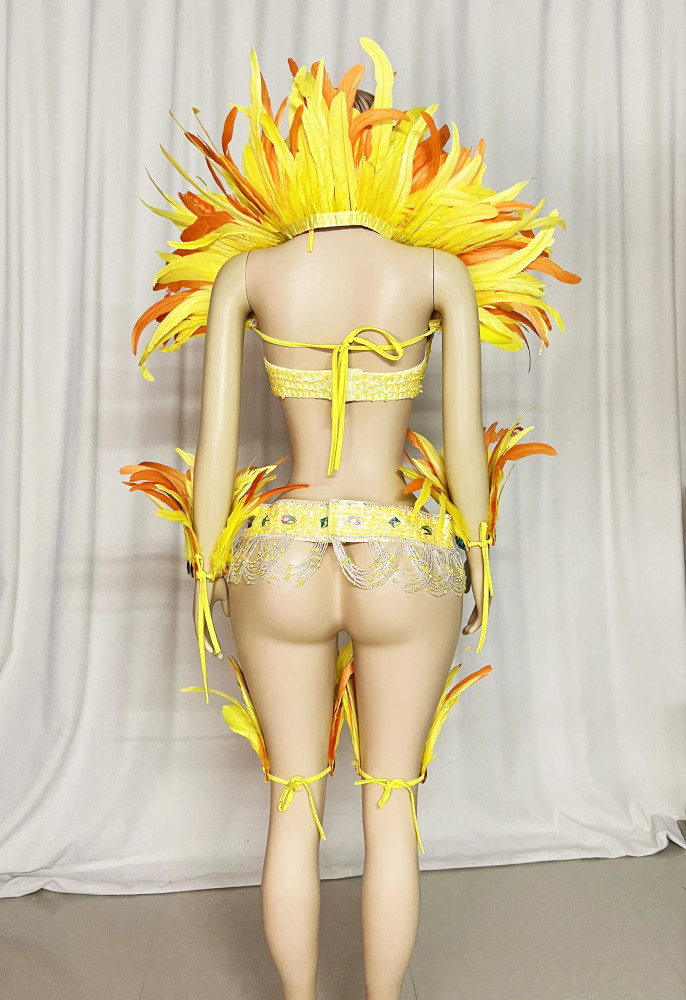 Hot sale Women's beaded Crystal belly dance costume wear sexy bellydancing costumes bellydance clothes with feather