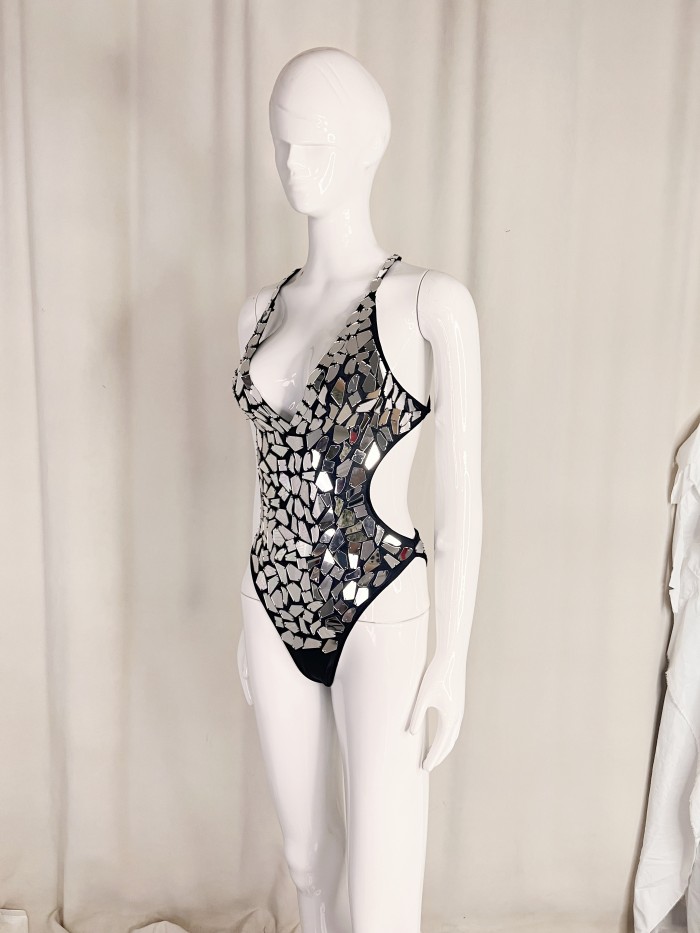 New Style Handmade Bodysuit Samba Carnival Performance Costumes With Mirrors Stones