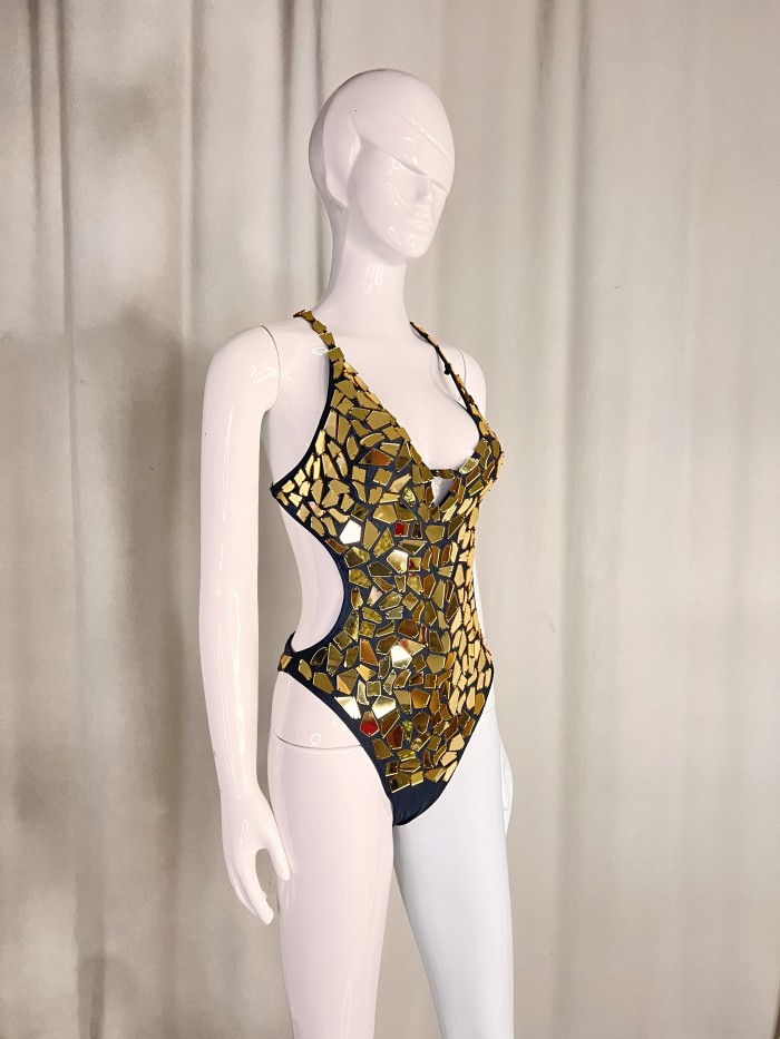 New Style Handmade Bodysuit Samba Carnival Performance Costumes With Mirrors Stones