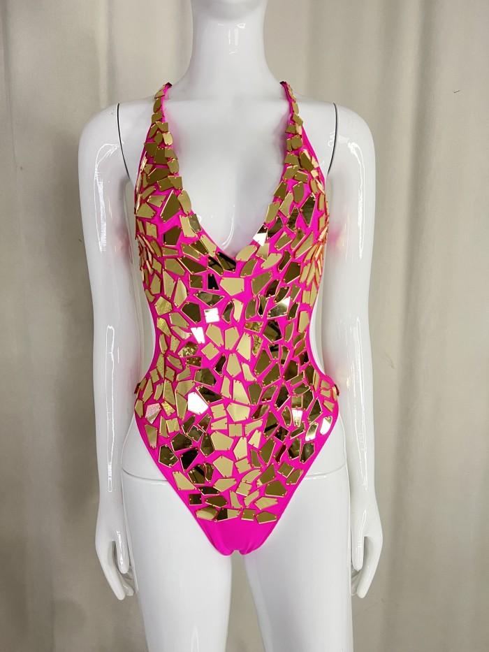 New Style Handmade Bodysuit Samba Carnival Performance Costumes With Mirrors Stones