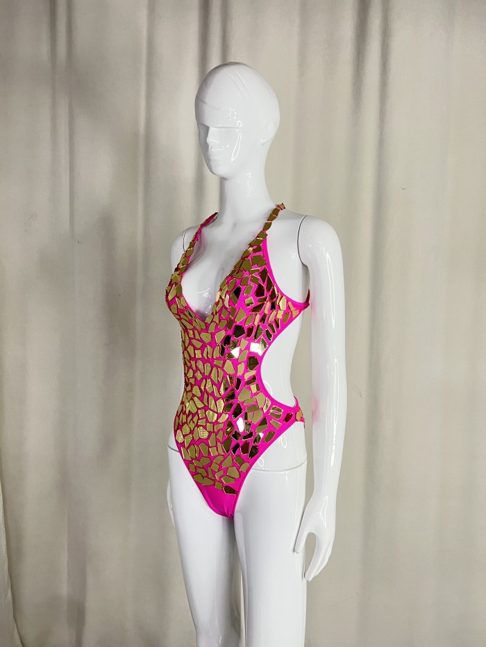 New Style Handmade Bodysuit Samba Carnival Performance Costumes With Mirrors Stones