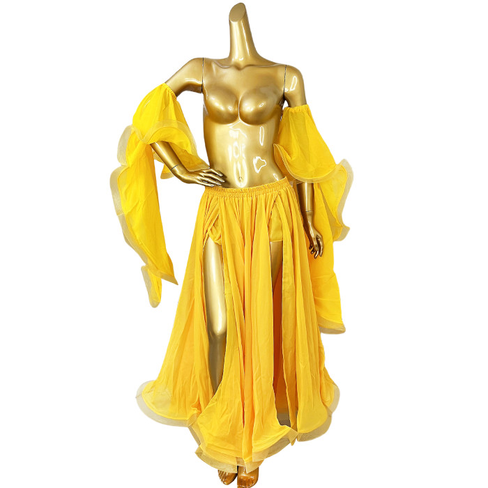 Belly Dance Skirt Slit Both Side With Arm Sleeves For Performance,EDC Festival