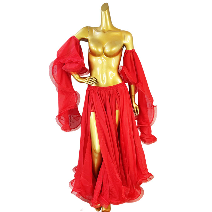 Belly Dance Skirt Slit Both Side With Arm Sleeves For Performance,EDC Festival