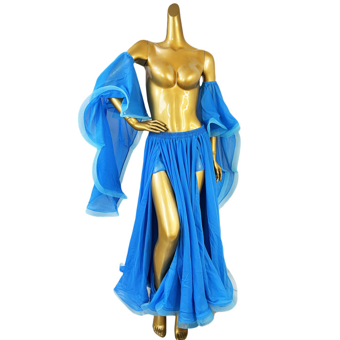 Belly Dance Skirt Slit Both Side With Arm Sleeves For Performance,EDC Festival