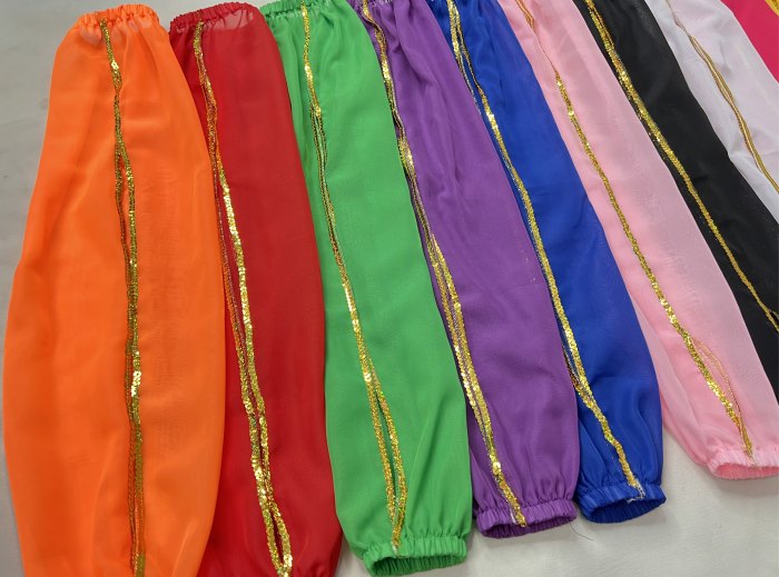New Style Belly Dance Arm Sleeves Chiffon Fabric Elastic Band For Performance