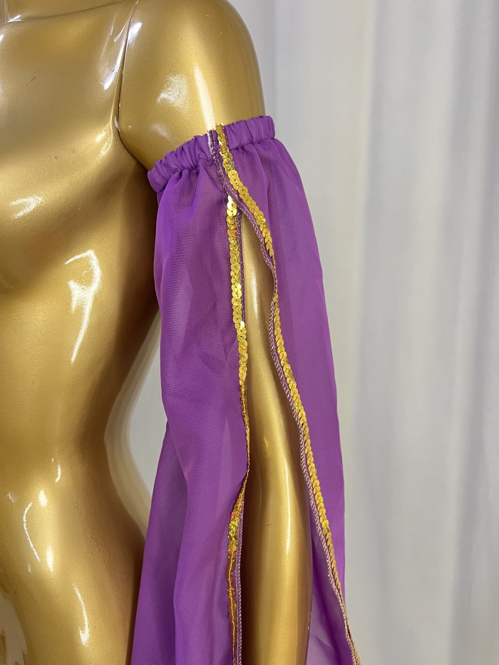 New Style Belly Dance Arm Sleeves Chiffon Fabric Elastic Band For Performance